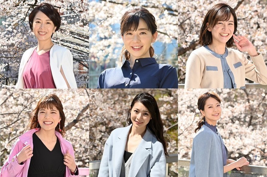 テレ朝post テレビ朝日女性アナ6名 笑顔で桜とコラボ 春の 壁紙 が配信スタート