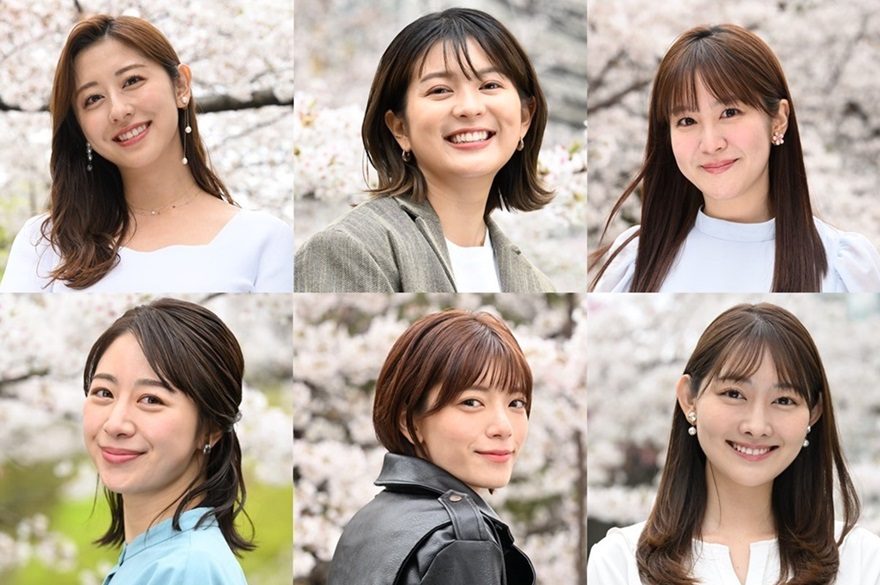 テレビ朝日アナウンサー6名が桜をバックに撮影！毎年恒例、2024春のSPコンテンツ配信